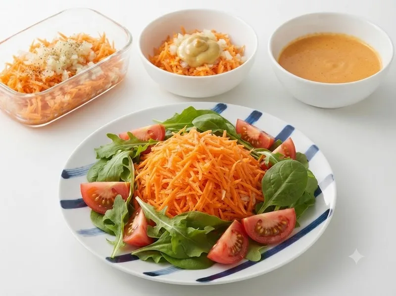 Cà rốt cắt thanh, salad hoặc dùng cùng hummus là những cách đơn giản để bổ sung cà rốt sống vào thực đơn cân bằng.