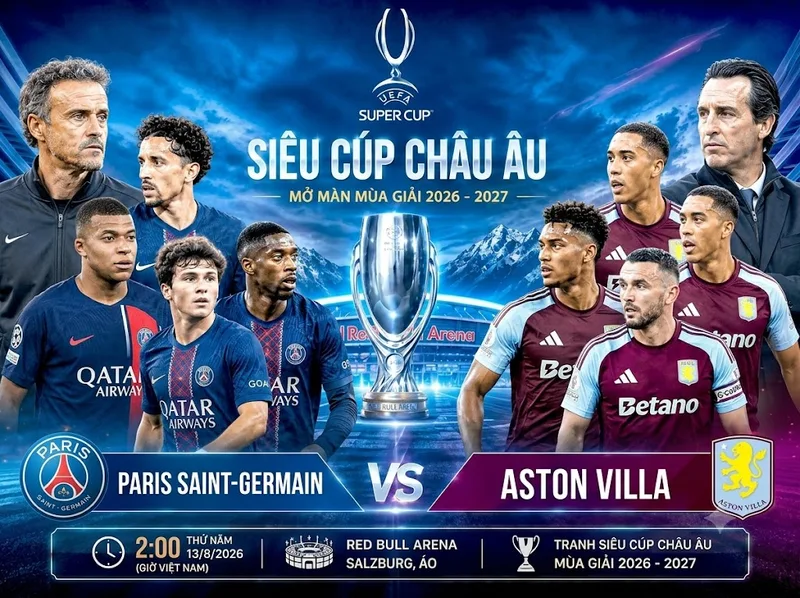 UEFA Super Cup là trận đấu danh giá do UEFA tổ chức, quy tụ nhà vô địch Champions League và Europa League.